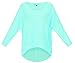 Yidarton Womens Summer Casual Shirts Oversized Baggy Off-Shoulder Long Sleeve Tops Green Large