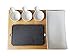 Cooking Stone - Complete Set Lava Hot Steak Stone Plate and Cold Lava Rock Hibachi Grilling Stone w Ceramic Side Dishes and Bamboo Platter