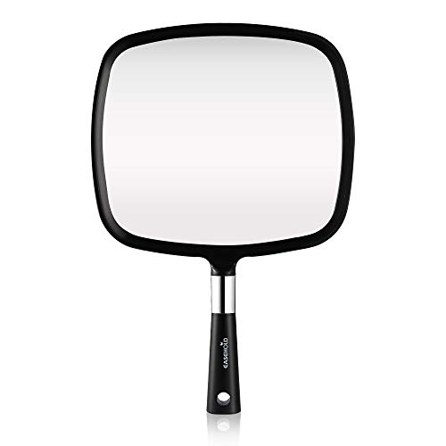 Easehold Hand Held Mirror Wall Hanging Mirror Makeup Hair Dressing
Mirror for Home Salon Use (Black)