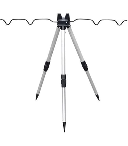 Telescopic Tripod Stand Rod Rest, Aluminum Adjustable Fishing Tripod Rod Holder for Sea Beach Shore Bank Fishing Poles(B Red) : Sports & Outdoors
