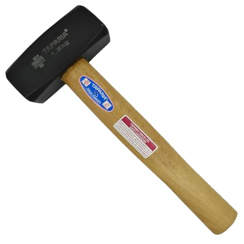 Taparia Club Hammer GH1500, 1.5kg Steel Head with hickory wood handle, Machine treated hardened steel head suitable for heavy duty striking applications, Professional, Industrial and DIY 1
