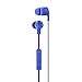 Skullcandy Smokin' Buds 2 Noise Isolating Earbuds with in-Line Microphone and Remote, Moisture Resistant, Oval-Shaped and Angled for Long-Term Comfort, Street/Royal Blue/Dark Blue