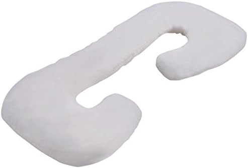Beige, C Shape 100% Cotton Total Body Pillow Pregnancy Maternity Comfort Support Cushion Sleep