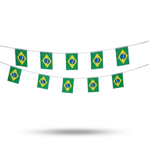 Kit Torcida Brasil Copa do Mundo 2026, 4 Peças, Bandeira 50x70cm, Chapeu Cartola do torcedor, Corneta com Mini-Bandeira, Varal de bandeiras