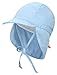 SimpliKids UPF 50+ UV Ray Sun Protection Baby Hat w/ Neck Flap & Drawstring,Light Blue,0-12 Months