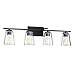 Savoy House 8-1020-4-BK Calhoun Modern Bohemian Clear Glass Bathroom Vanity Wall Light, 4-Light 240 Total Watts, 9