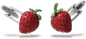 Blind Badger Novelty Strawberry Fruit Cufflinks in Presentation Box, Gift for Him