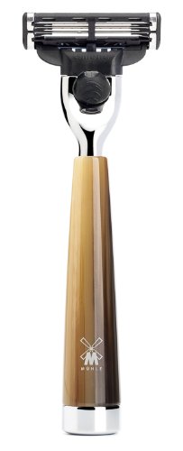MÜHLE Liscio Shaving Razor (Compatible with Gillette Mach3, Horn Brown)