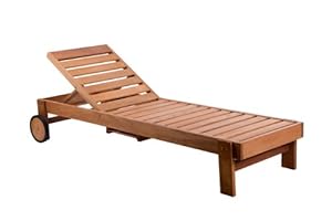 WOODEN RECLINING SUN LOUNGER * SUNBED GARDEN FURNITURE ...