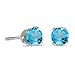 4 mm Round Blue Topaz Screw-back Stud Earrings in 14k White Gold