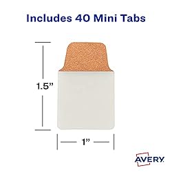 Avery Mini Ultra Tabs, 1" x 1.5", 2-Side