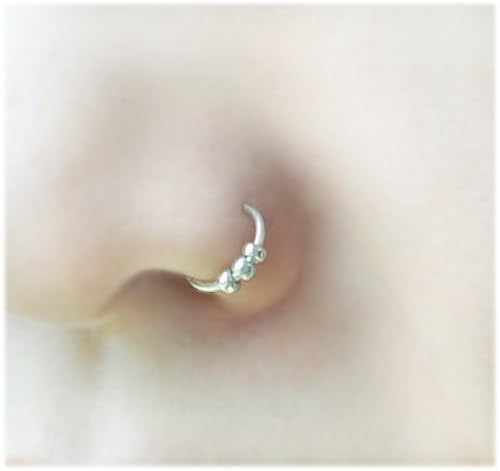 0.8, 20 Gauge Nose ring, Fake Nose Ring,Nose Hoop with Metal Seed Beads, Nose Ring Hoop, Faux Nose Ring