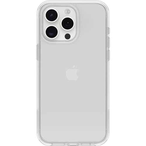 OtterBox Symmetry Clear Series Schutzhülle für iPhone 15 Pro Max (nur), transparent, ultradünn, kompatibel mit kabellosem Laden, erhöhte Kanten schützen Kamera und Bildschirm