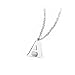 PARTNER Stainless Steel Silver Initial Necklace Alphabet Pendant Necklace 16