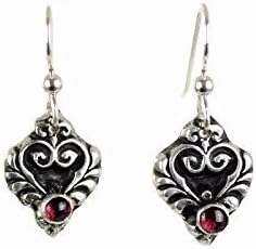 Handmade Sterling Silver &amp; Rhodolite Garnet Gemstone Earrings