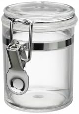 7oz Plastic Airtight Clip Top Vintage Spice Chutney Storage Container Jar Pot by Chabrias Ltd