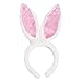Plush Satin Bunny Ears (white & pink) Party Accessory (1 count) (1/Pkg)