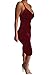 Carprinass Women's v-Neck Solid Sleeveless Midi Fitted Dress, Red, Medium
