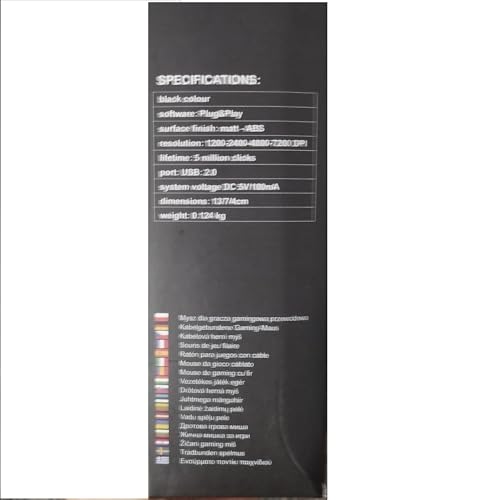 GADIRIA DunMoon Wired Gaming Mouse - 1,200 to 7,200 dpi, Optical Gaming Mouse, Ergonomic, LED with 7 Programmable Buttons, RGB Lighting for PC, Laptop, Computer - Gaming Mouse.