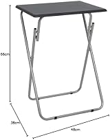 Unibos Folding Table Picnic Garden BBQ Side Table Compact Black Metal Legs view 2