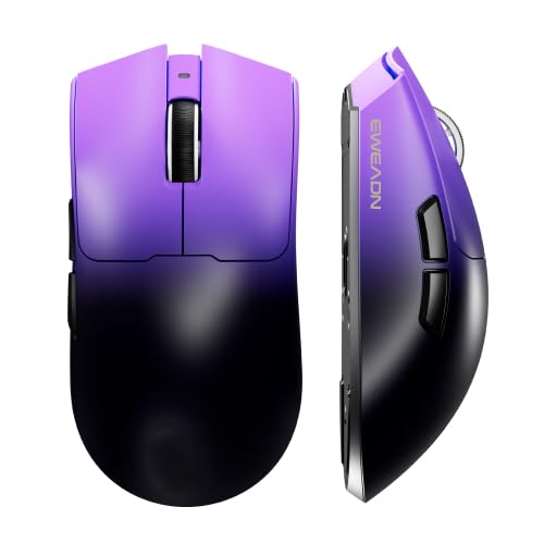 Photo 1 of EWEADN S9 Pro Wireless Gaming Mouse, 59G Ergonomic Computer Mouse, Triple Modes, 8K Polling, 26K DPI, PAW3395 Optical Sensor, Kailh Switch, 250h Battery Life, Programmable for PC/Win/Mac(Purple)