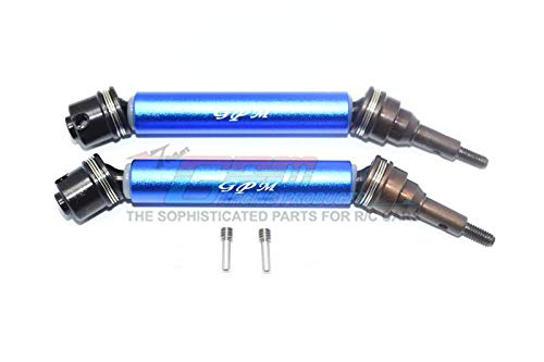 GPM Traxxas XO-01 Supercar Upgrade Parts Harden Steel #45 Front Axle CVD Drive Shaft with Alloy Body - 1 Pair Set Blue