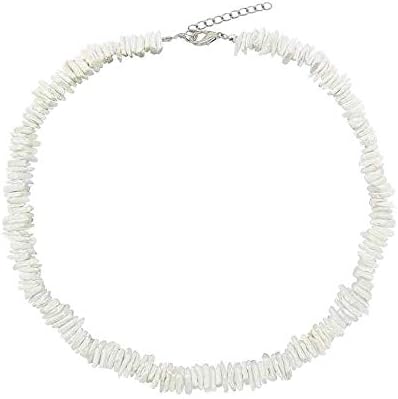 YIDAINLINE Hawaiian Puka Square Choker Handmade Bohemian Shells Choker Necklace Beach Choker with Extension Chain for Girls Women