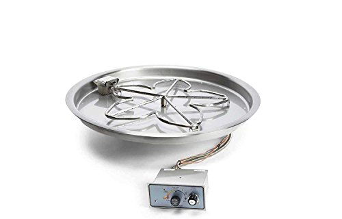 Hearth Products Controls (HPC Push Button Flame Sensing Fire Pit Burner Kit (PENTA25FPPK-FLEX-NG), 25-Inch Bowl Pan, Natural Gas, UL Listed