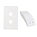 Cable Matters 10-Pack Low Profile 2-Port Keystone Jack Wall Plate in White primary