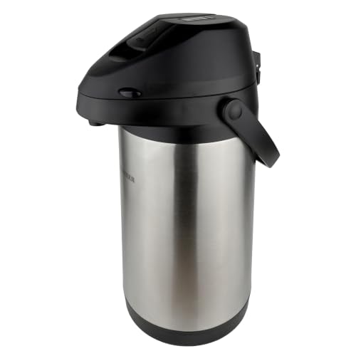Pioneer Thermos 4,0 L in acciaio inossidabile con leva, thermos a tenuta stagna per bevande calde e fredde, distributore di bevande con pompa facile da usare per eventi