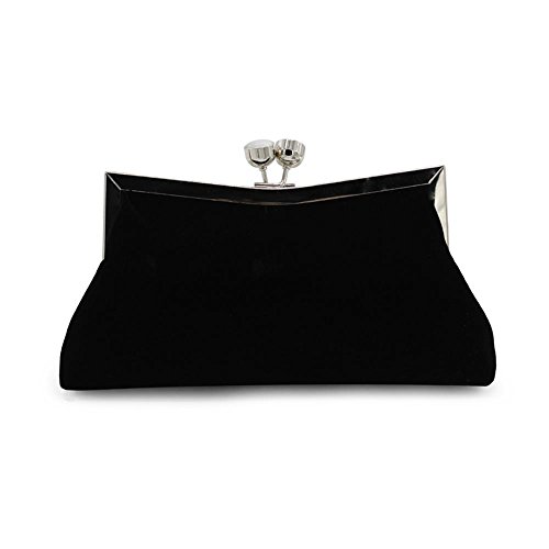Kingluck Velvet With Rhinestone Wedding/Special Occasion Clutches/Evening Handbags(More Colors) (red) … (black) - Thumbnail 2