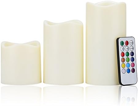 Anfukon Led Flameless Candles Mooncandles Color Changing with Remote Control Timer 3 Count for Home Outdoor