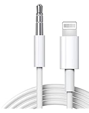 [Apple MFi Certified] Aux Cord for iPhone, 3.3ft Lightning to 3.5 mm Headphone Jack Adapter Male Aux Stereo Audio Cable for Car Compatible with iPhone 13/12/11/SE 2020/XS/XR/X/8/7/iPad/iPod, Off-white