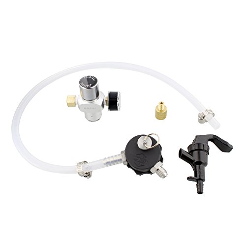 Mini Growler Dispenser - CO2 Regulator for Draft Beer Keg w/ 2 Ft Hose and Spout for Beverage Dispenser Keg Tapping Kit