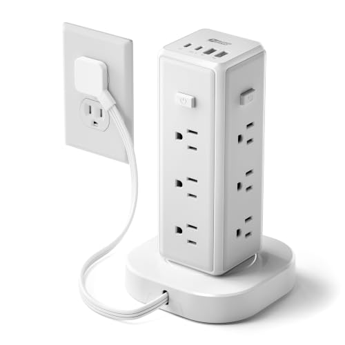 SUPERDANNY Tower Power Strip Surge Protector