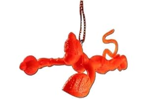 Orange Flying Lord Hanuman Ji Idol Car Mirror Hanging Ornament, Wall and Door Hanging, Regular Universal Design Fit for All C