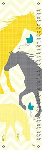 Growth Charts Modern Horses Yellow by Stacy Amoo Mensah, 12 by 42-Inch