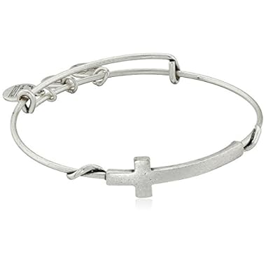 Alex and Ani Spiritual Armour Cross Expandable Wire Bangle Bracelet, 7.75″