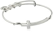 Alex and Ani "Spiritual Armour" Cross Rafaelian Silver-Tone Expandible Wire Bangle Bracelet