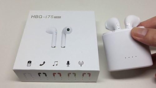 Bluetooth Earbuds, HBQ-i7 TWS Patented Product Wireless Bluetooth Headset With Charging Box Mini Binaural Stereo for all smartphone, Flat devices (white)