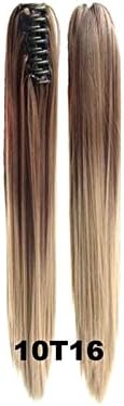 22” Long Silky Straight Claw in/on Ponytail Ombre Color Two Tones Clip in Hair Extensions Hairpieces (10T16)