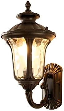 Kylinbbd Rustic Nordic Glass Wall Sconce Fixtures Retro Metal Painting Color Wall lamp for Home Bar Bedroom Bedside Corridor Decorate Wall Light (Color : Black, Size : 49cm)
