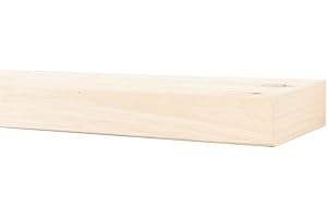 Modern Ember Vara Wood Mantel Shelf - 54 Inch Unfinished | 3 Inch Height - Variations in Grain and Natural Distresssing | Wooden Floating Wall Mounted Shelf - for Fireplaces & Décor