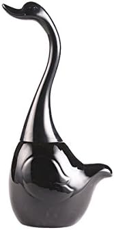 Toilet Brush with Holder Swan Shape Detachable and Replaceable Brusher Black