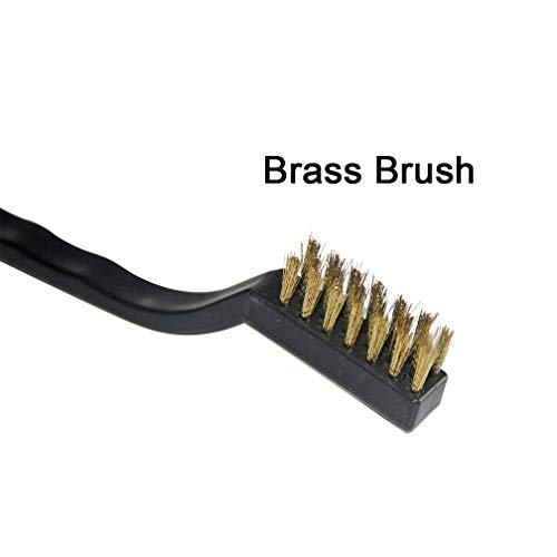 9PCS MINI Brass Brushes Set, Curved Handle Scratch Wire ToothBrush