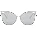 SojoS Fashion Cat Eye Style Metal Frame Women Sunglasses Lady Glasses SJ3163 With Silver Frame/Silver Mirrored Lens