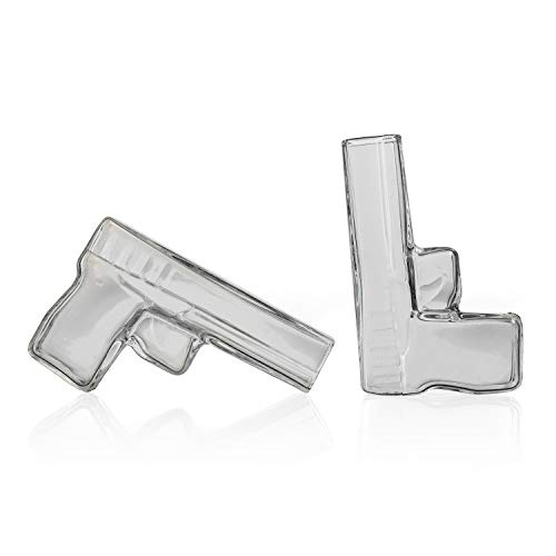 Pistol Whiskey Gun Decanter & Pistol Shot Glasses Set Comes with A large Carrying Case