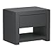 Baxton Studio Massey Upholstered Modern Nightstand, Black