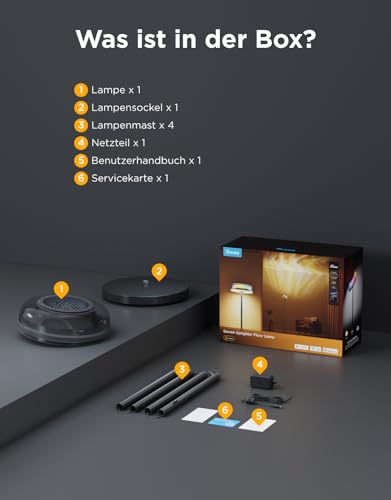 Govee Floor Lamp Living Room Uplighter Wave Lighting RGBICWW, Three-Zone Lighting Floor Lamp, 80+ Scene Modes, 2700-6500K, 1000LM, Compatible with Matter and Alexa, for Living Room, Bedroom
