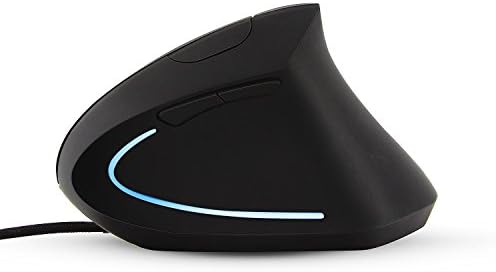 Wired Vertical Mouse, Ceyia Ergonomic Computer Mouse USB Optical Mouse for Computers and Laptops with 5-Button Black, 400/800/1200/1600 DPI-Reduce Wrist Pain
